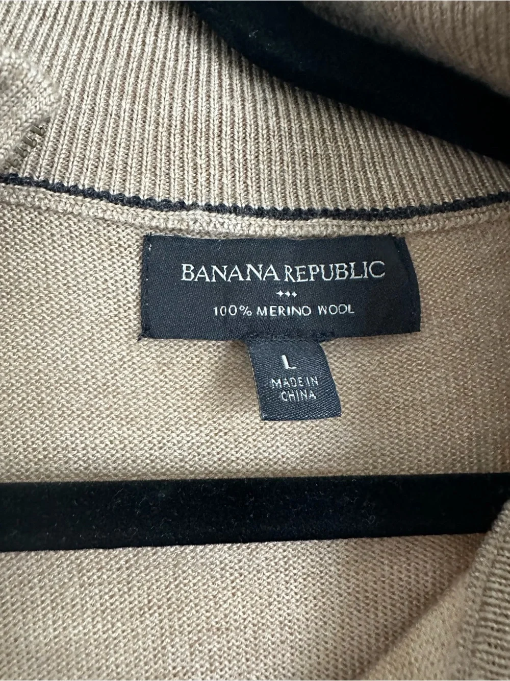 Men's Brown Half-Zip Sweater 100% merino wool